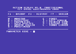 Action Replay Freezer Menu